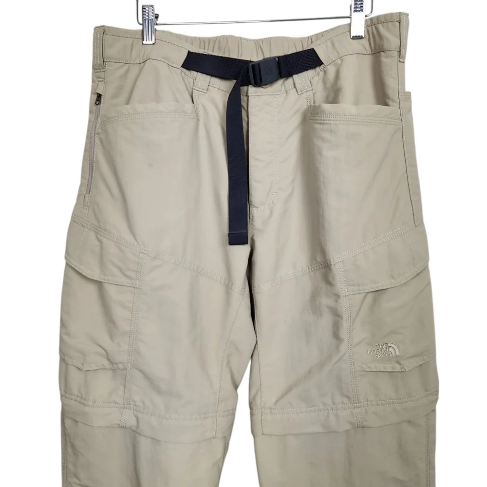The North Face Paramount Peak Khaki Convertible Zip Off Hiking Pants Mens Size M